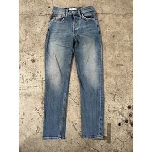 Re/Done Women's Size 24 Button Fly High Rise Ankle Crop Jeans Worn‎ Indigo